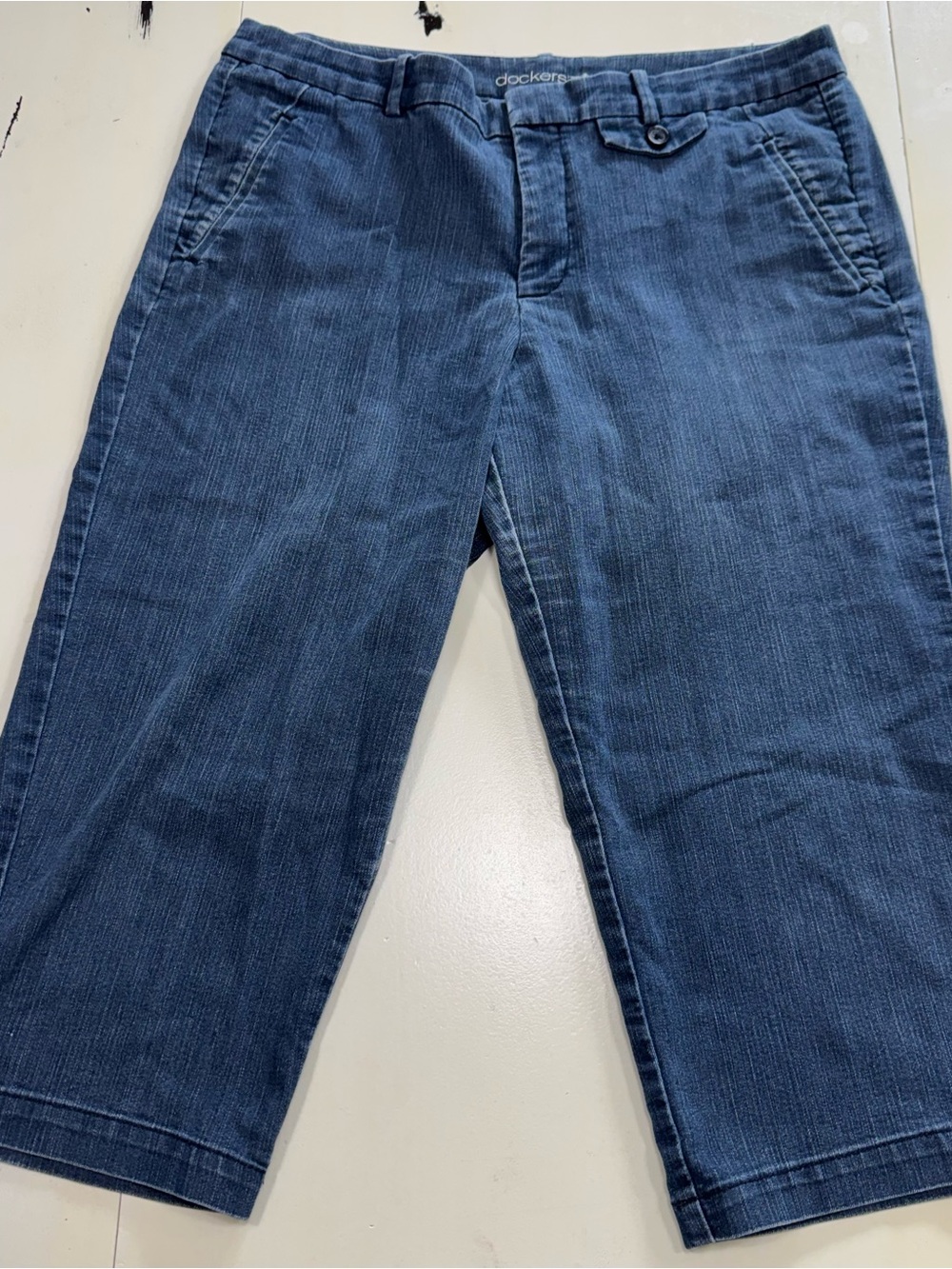 Dockers Women's Stretch Denim Capri / Cropped Pants (Size 12)